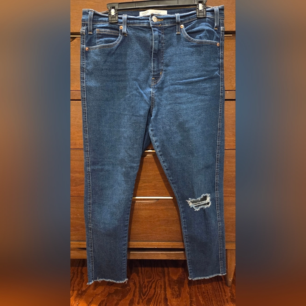 Signature by Levi Strauss Sz 14 Dark Blue High Rise Skinny Jeans